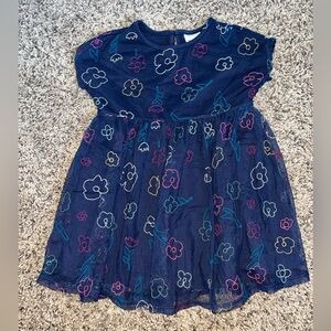 Hanna Andersson Navy Dress with Colorful Embroidery